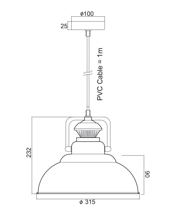 Κρεμαστό Φωτιστικό Μεταλλική Καμπάνα 1xΕ27 Μαύρο με Λευκά Στίγματα Φ315 ACA DECOR – KS184331BW