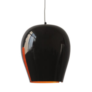 Μεταλλικό Κρεμαστό Φωτιστικό 1xΕ27 Μαύρο με Εγκοπές ACA DECOR – KS184430BG