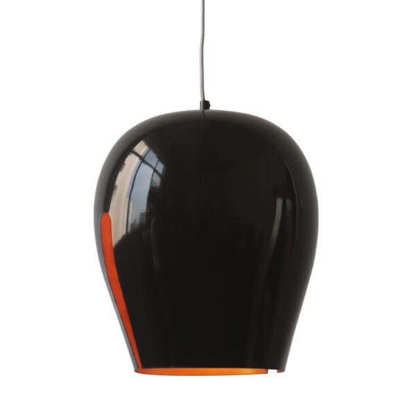 Μεταλλικό Κρεμαστό Φωτιστικό 1xΕ27 Μαύρο με Εγκοπές ACA DECOR – KS184430BG