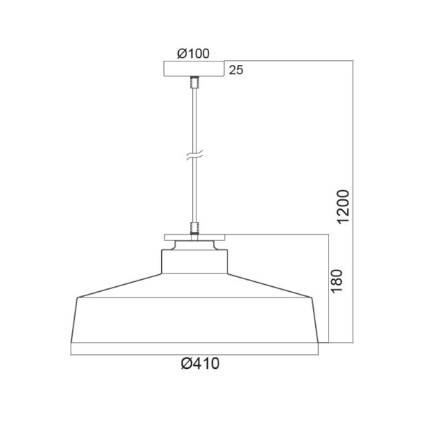 Κρεμαστό Φωτιστικό 1ΧΕ27 Μεταλλικό Μαύρο+Ξύλο Φ410 ACA DECOR   – KS198940PBW