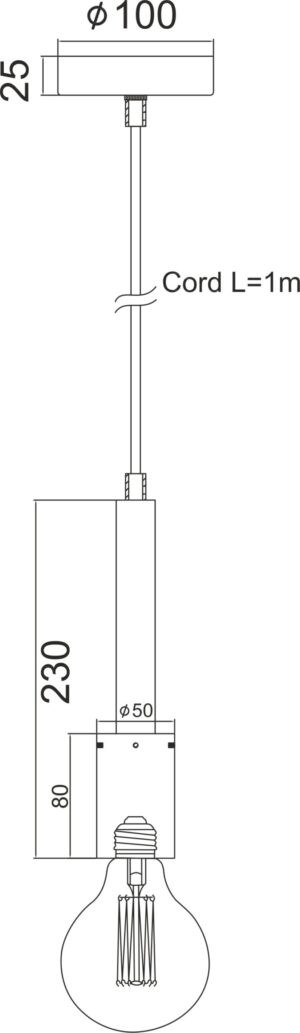 Κρεμαστό Φωτιστικό Μεταλλικό Μαύρο 1ΧE27 ACA DECOR  – KS2084P51SBK