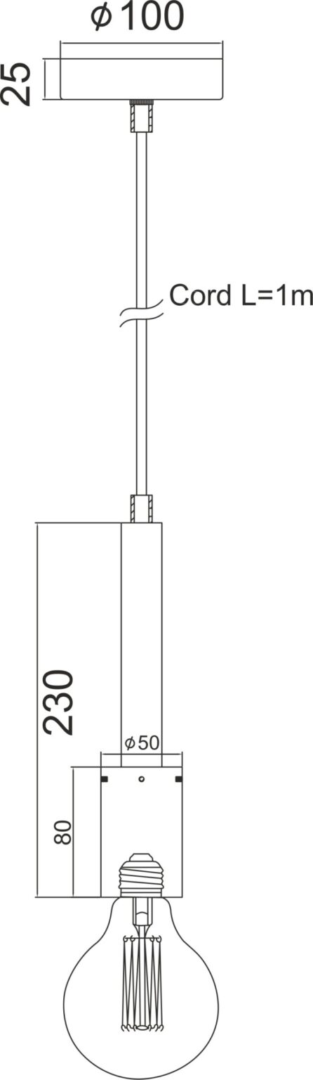 Κρεμαστό Φωτιστικό Μεταλλικό Μαύρο 1ΧE27 ACA DECOR  – KS2084P51SBK