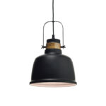 Κρεμαστό Φωτιστικό 1XE27 Μεταλλικό Μαύρο Φ225 ACA DECOR   – KS212622P