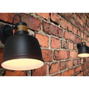 Απλίκα Μεταλλική 1ΧE27 Μαύρη & Απόχρωση Ξύλου ACA DECOR  – KS2126BW