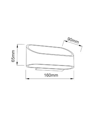 Επιτοίχιο Φωτιστικό LED Μαύρο Οβάλ 3W Up-Down Θερμό Λευκό 3000K ACA DECOR  – L35039BK