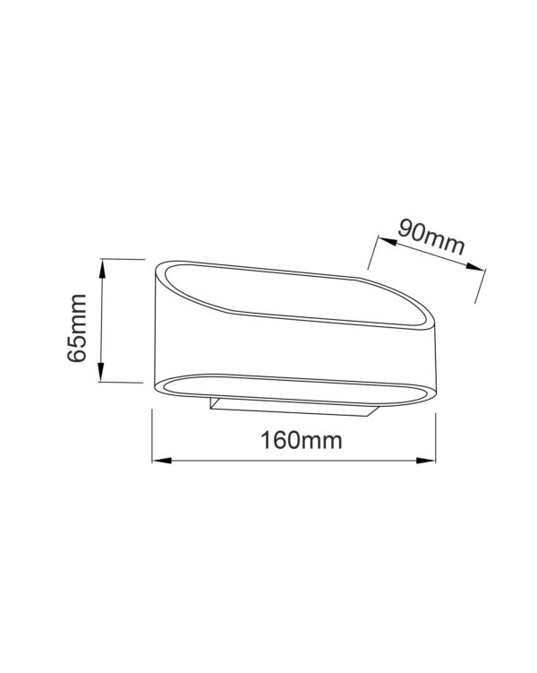 Επιτοίχιο Φωτιστικό LED Μαύρο Οβάλ 3W Up-Down Θερμό Λευκό 3000K ACA DECOR  – L35039BK