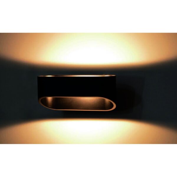 Επιτοίχιο Φωτιστικό LED Μαύρο Οβάλ 3W Up-Down Θερμό Λευκό 3000K ACA DECOR  – L35039BK