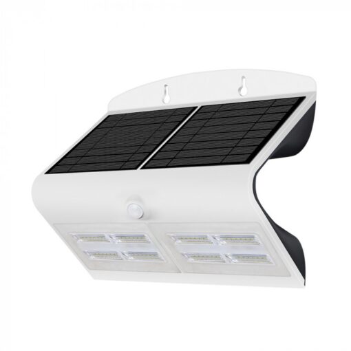 LED Ηλιακό Φωτιστικό 6.8W V-TAC με Αισθητήρα Αδιάβροχο IP65 Λευκό Πλαστικό Φυσικό Λευκό 4000K – 8278