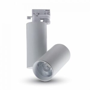 LED Μονοφασικό Φωτιστικό Ράγας 30W V-TAC Άσπρο Περιστρεφόμενο Ψυχρό Λευκό 6400K – 1294