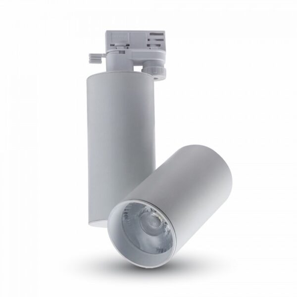 LED Μονοφασικό Φωτιστικό Ράγας 30W V-TAC Άσπρο Περιστρεφόμενο Ψυχρό Λευκό 6400K – 1294