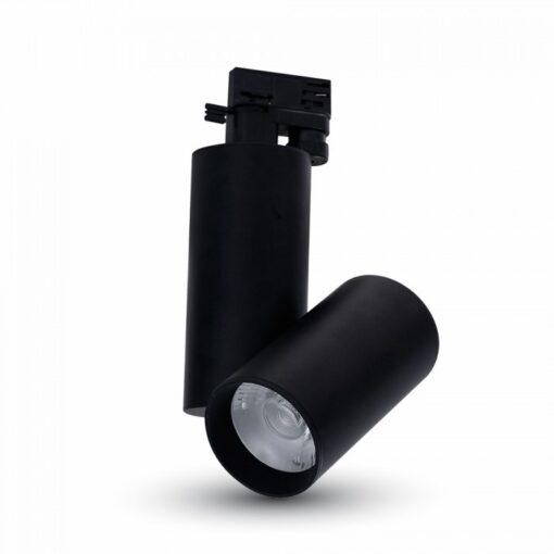 LED Μονοφασικό Φωτιστικό Ράγας 30W V-TAC Μαύρο Περιστρεφόμενο Ψυχρό Λευκό 6400K – 1297
