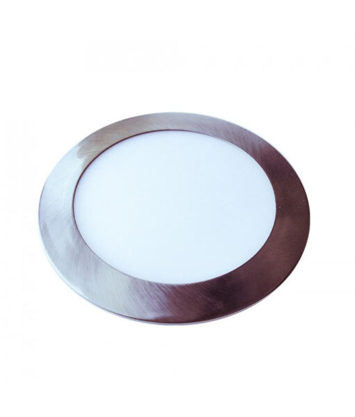 LED Πάνελ Στρογγυλό 12W Νίκελ V-TAC Με Driver Ψυχρό Λευκό 6400K – 6345