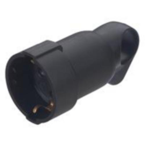 Legrand Φις Σούκο Θηλυκό 16Α με Δακτύλιο Γωνιακό Μαύρο – 050195