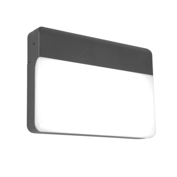 Στεγανή Επιτοίχια Πλαφονιέρα Εξωτερικού Χώρου με Ενσωματωμένο LED σε Σκούρο Γκρι Χρώμα ACA – LG1329G