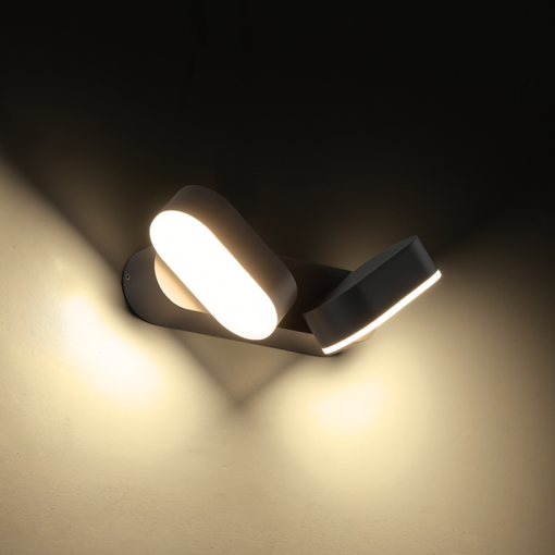 LED ΑΠΛΙΚΑ ΕΞΩΤΕΡΙΚΟΥ ΧΩΡΟΥ ΔΙΦΩΤΗ ΣΕ ΣΚΟΥΡΟ ΓΚΡΙ ΠΕΡΙΣΤΡΕΦΟΜΕΝΗ 13W IP54  ACA – LG1682G