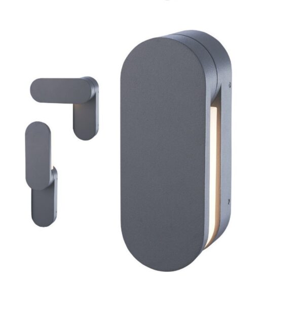 Στεγανή Επιτοίχια Πλαφονιέρα Εξωτερικού Χώρου με Ενσωματωμένο LED σε Σκούρο Γκρι Χρώμα ACA – LG1874G