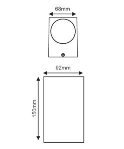 Απλίκα up-down 2xGU10 εξωτερικού χώρου σκούρο γκρι αλουμίνιο IP54 – LG2204GU10G