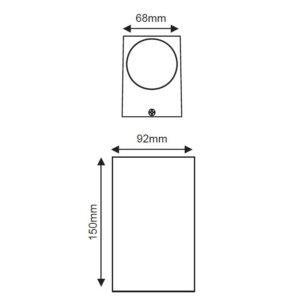 Απλίκα up-down 2xGU10 εξωτερικού χώρου σκούρο γκρι αλουμίνιο IP54 – LG2204GU10G