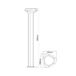 LED ΚΟΛΩΝΑΚΙ ΕΞΩΤΕΡΙΚΟΥ ΧΩΡΟΥ ΣΚΟΥΡΟ ΓΚΡΙ 50CM 7W IP54 ACA – LG3802G-500