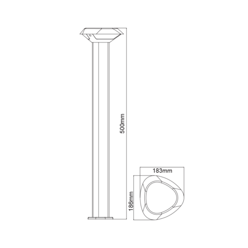 LED ΚΟΛΩΝΑΚΙ ΕΞΩΤΕΡΙΚΟΥ ΧΩΡΟΥ ΣΚΟΥΡΟ ΓΚΡΙ 50CM 7W IP54 ACA – LG3802G-500