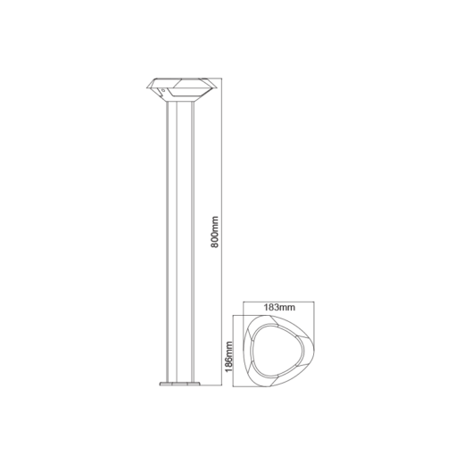 ΚΟΛΩΝΑΚΙ ΕΞΩΤΕΡΙΚΟΥ ΧΩΡΟΥ ΣΚΟΥΡΟ ΓΚΡΙ 80CM 7W IP54 ACA – LG3803G-800