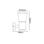 E27 WALL LUMINAIRE 230V AC DARK GREY IP54 MAX.40W ACA – LG5951G