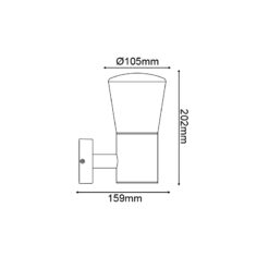 E27 WALL LUMINAIRE 230V AC DARK GREY IP54 MAX.40W ACA – LG5951G