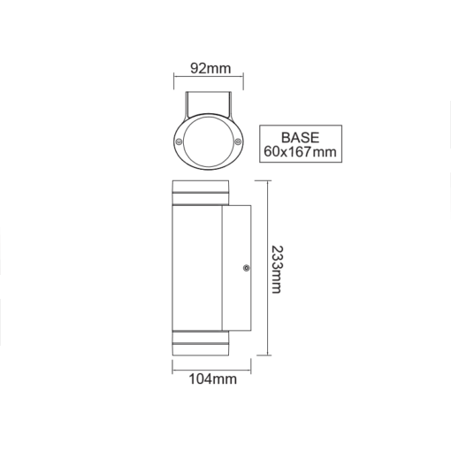 Απλίκα σποτ up-down 2xGU10 σκούρο γκρι IP54 – LG6007G