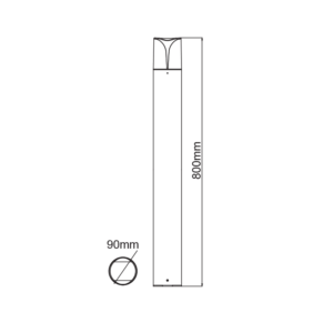 Φωτιστικό Δαπέδου 1xE27 κήπου 80cm σκούρο γκρι αλουμίνιο + πλαστικό IP54 ACA –  LG8303G-800