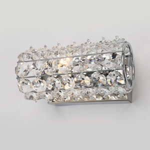 ACA DECOR   – Επίτοιχο Φωτιστικό 1ΧG9 Κρύσταλλο + Χρώμιο Μέταλλο 15Χ10Χ7cm