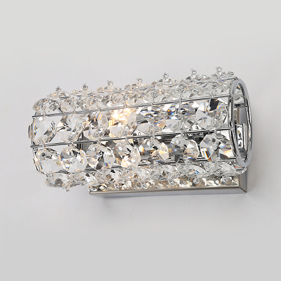 ACA DECOR   – Επίτοιχο Φωτιστικό 1ΧG9 Κρύσταλλο + Χρώμιο Μέταλλο 15Χ10Χ7cm