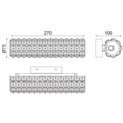 ACA DECOR – Επίτοιχο Φωτιστικό 2ΧG9 Κρύσταλλο + Χρώμιο Μέταλλο 28Χ10Χ7cm – LIANNA282W