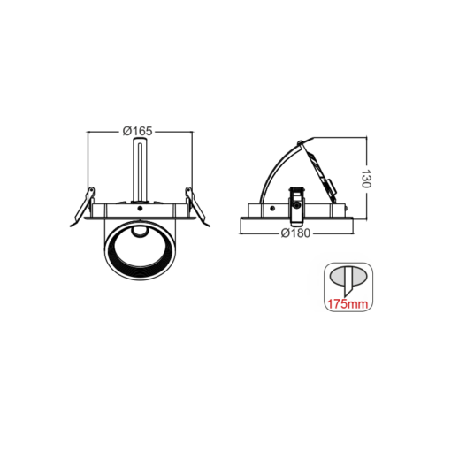 Χωνευτό LED COB Κινούμενο 30W Φυσικό 4000K 60° 3600lm 5YRS ACA – LINO3040N
