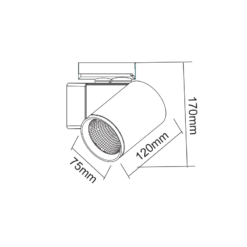 Φωτιστικό Ράγας LED Μαύρο 20W 3000K 2 Καλωδίων  38° 2200lm ACA – LISOR2030B2N