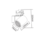 Φωτιστικό Ράγας LED Λευκό  20W 3000K 4 Καλωδίων  38° 2200lm ACA – LISOR2030W4N