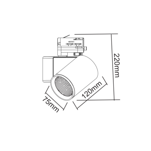 Φωτιστικό Ράγας LED 20W 34° 4000K 2100lm 4 Καλωδίων Γκρι ACA – LISOR2040G4
