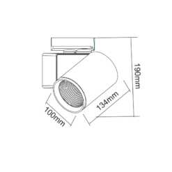 Φωτιστικό Ράγας LED Μαύρο 40W 3000K 2 Καλωδίων  38° 4200lm ACA – LISOR4030B2N