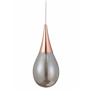 Κρεμαστό Φωτιστικό Οροφής Σταγόνα E14 Ø160 Μέταλλο-Γυαλί Χάλκινο ACA DECOR – OD53421CP