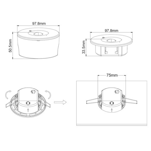 Φωτιστικό Ασφαλείας Χωνευτό LED Μη Συνεχούς 1.2W 6000K με Κουμπί Δοκιμής 3Η ACA – LYR160