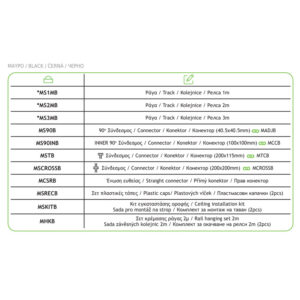 Μαγνητική Ράγα Οροφής/Κρεμαστή 48V Μαύρη Ματ 1Μ  ACA – MS1MB