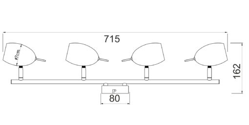 Φωτιστικό Σποτ Ράγα Χρώμιο 4xGU10 ACA DECOR  – MC1164