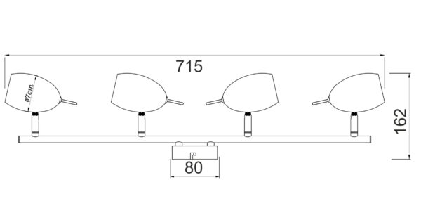 Φωτιστικό Σποτ Ράγα Χρώμιο 4xGU10 ACA DECOR  – MC1164