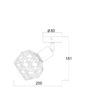 Σποτ I 1XE14 Μαύρο ΠΛΕΓΜΑ 12,5X9,5X15,5CM ACA DECOR  – MC15611B