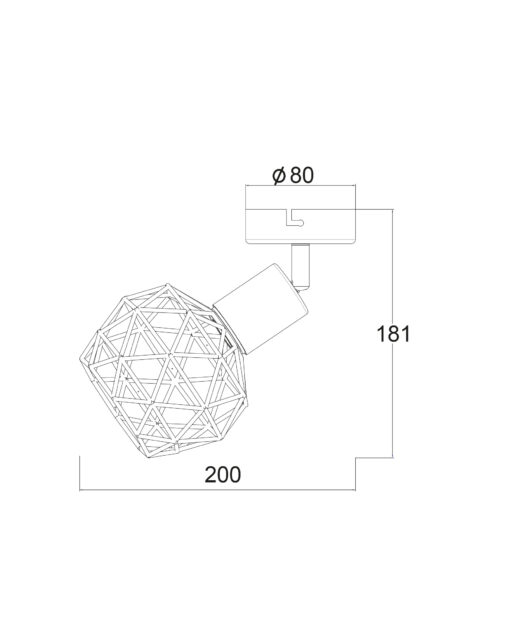 Σποτ I 1XE14 Μαύρο ΠΛΕΓΜΑ 12,5X9,5X15,5CM ACA DECOR  – MC15611B
