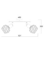 Σποτ II 2XE14 Μαύρο ΠΛΕΓΜΑ 30X12,5X19,5CM ACA DECOR  – MC15612B