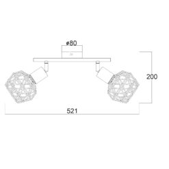 Σποτ II 2XE14 Μαύρο ΠΛΕΓΜΑ 30X12,5X19,5CM ACA DECOR  – MC15612B