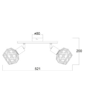 Σποτ II 2XE14 Μαύρο ΠΛΕΓΜΑ 30X12,5X19,5CM ACA DECOR  – MC15612B