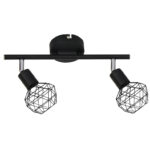 Σποτ II 2XE14 Μαύρο ΠΛΕΓΜΑ 30X12,5X19,5CM ACA DECOR  – MC15612B
