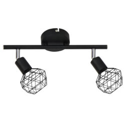 Σποτ II 2XE14 Μαύρο ΠΛΕΓΜΑ 30X12,5X19,5CM ACA DECOR  – MC15612B