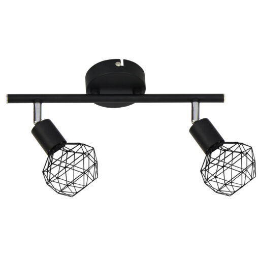 Σποτ II 2XE14 Μαύρο ΠΛΕΓΜΑ 30X12,5X19,5CM ACA DECOR  – MC15612B